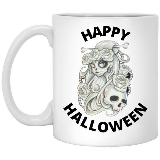 Happy Halloween /Catrina/Skull White Mug