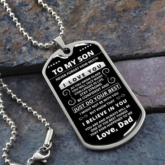 To My Son / Dog Tag Luxury Military Necklace
