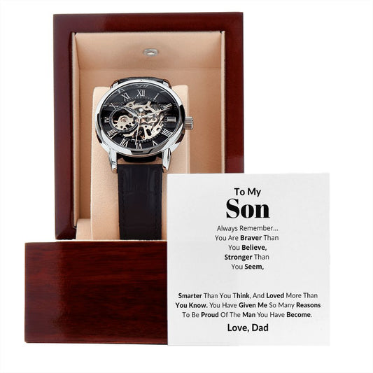 To My Son / Men's Openwork Watch + MC / From Dad