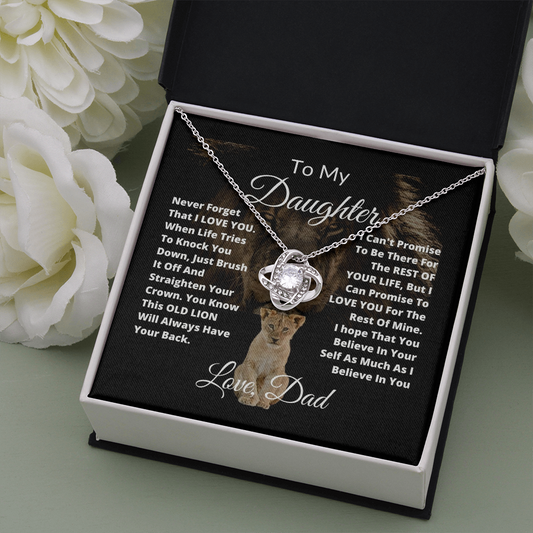 To My Daughter / Lion / Love Knot Necklace