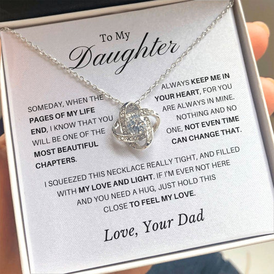 To my Daughter / Love, Your Dad / Love Knot Necklace