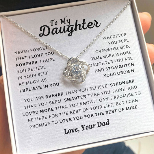 To my Daughter / Love, Your Dad / Love Knot Necklace Plane