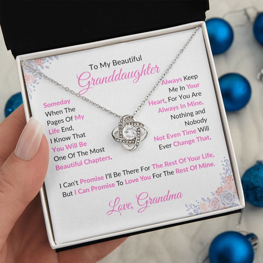 To My Beautiful Granddaughter / Love Knot Necklace