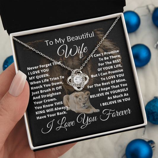 To My Beautiful Wife / Love Knot Necklace / Lions