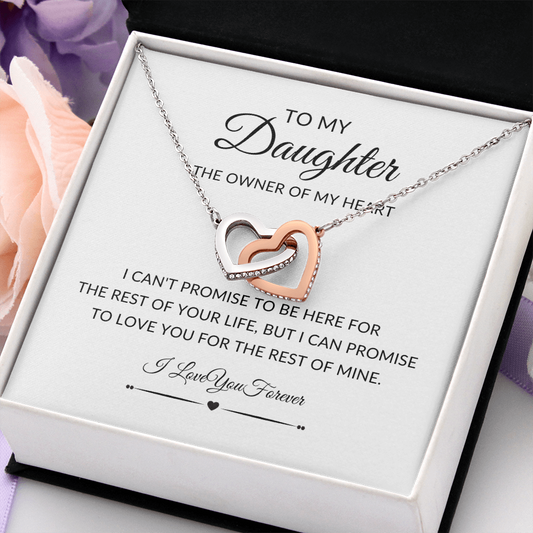 To My Daughter / Interlocking Hearts Necklace
