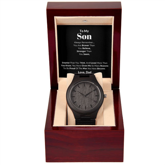 To My Son / Wooden Watch + MC (No Engraving)