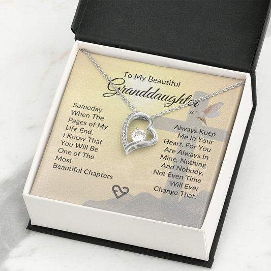 To My Beautiful Granddaughter / Forever Love Necklace