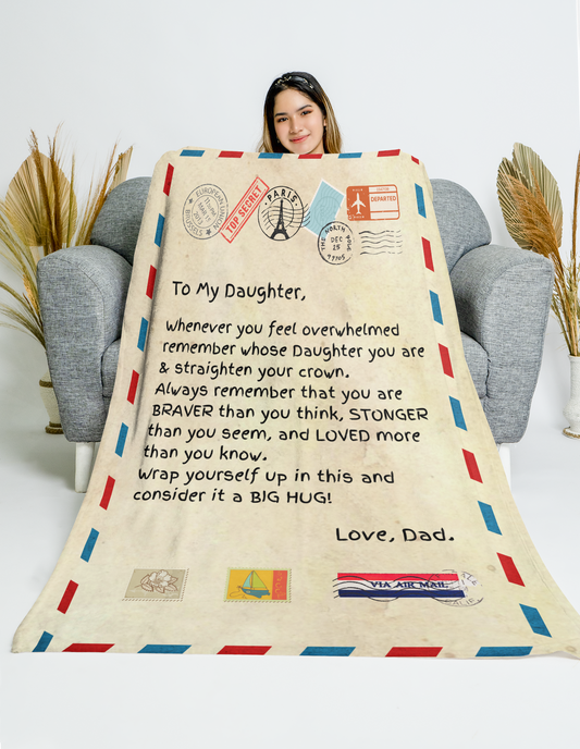 To My Daughter / Letter From Dad / Premium Mink Sherpa Blanket